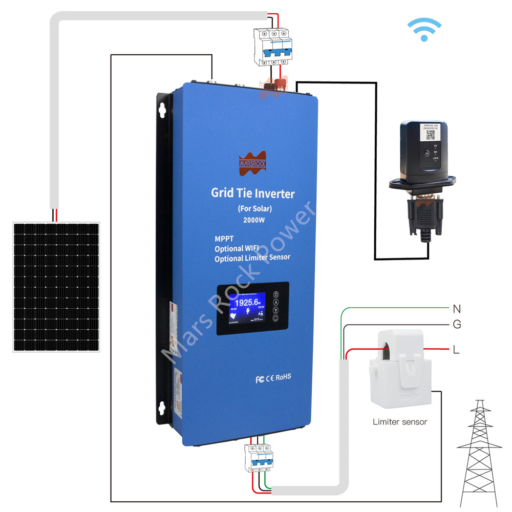 Inversor Solar de 2000W, 2 Fas - Grid Tie Inverter Limiter 2000W reseña y precio