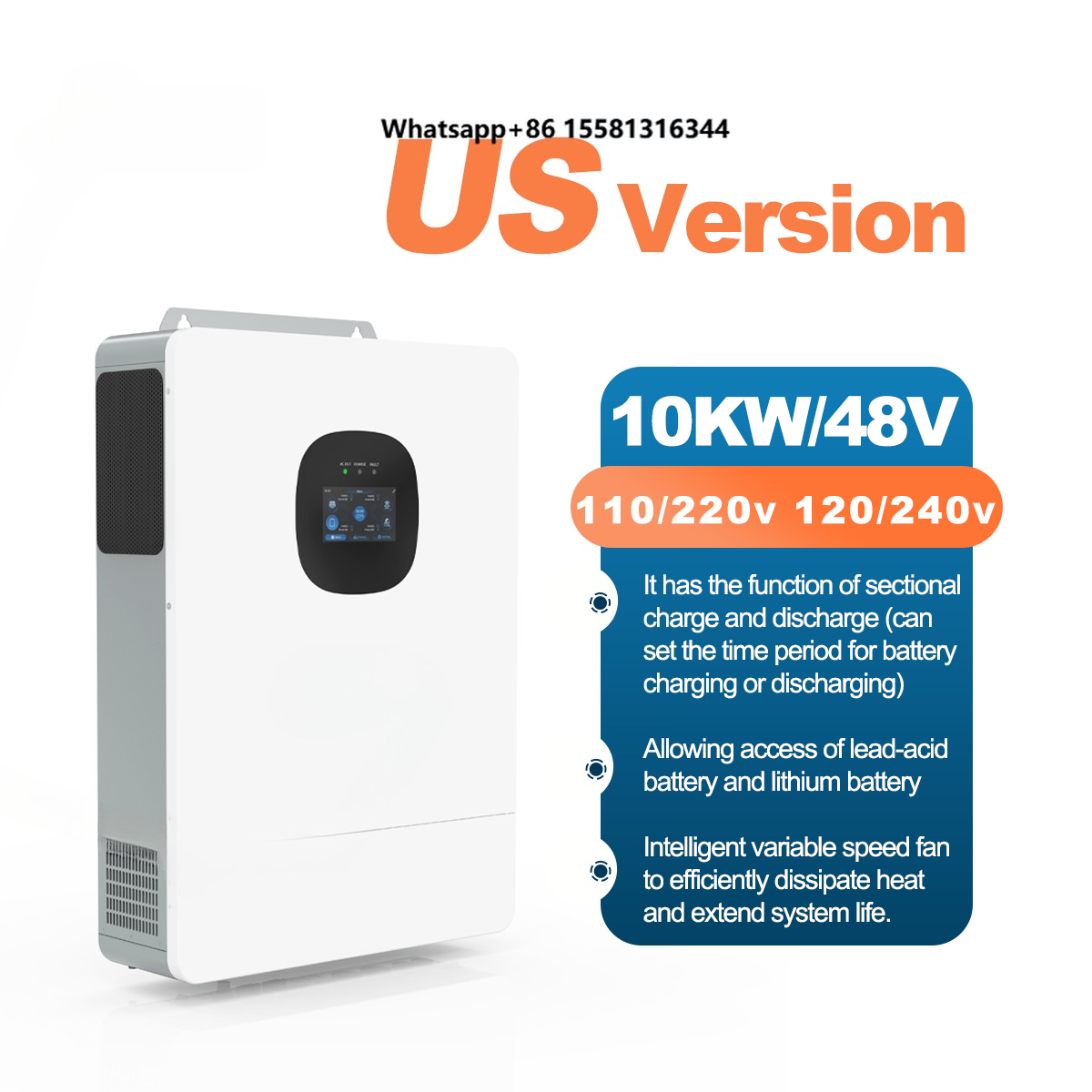 Inversor híbrido UNC 10KW 10KV - Split Phase Inverter 10Kw 110V 220V reseña y precio