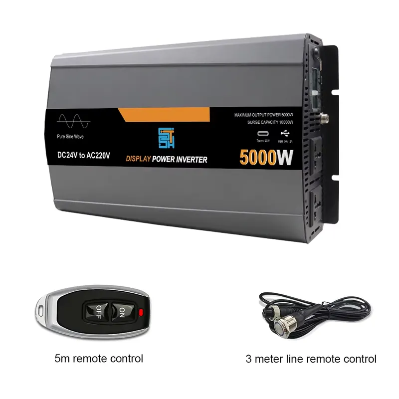 Inversor de corriente de onda  - Pure Sine Wave Inverter 5000W 48V 220V reseña y precio