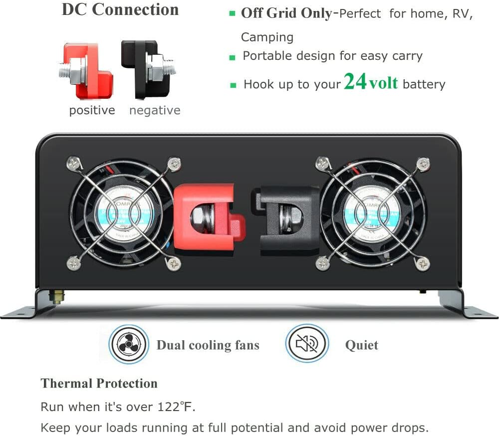 Inversor de Energía Solar de O - Inverter Pure Sine Wave 60Hz 120V 3000W reseña y precio